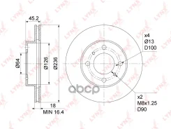 ���� ��������� ������������� (236x18) | ����� | Mitsubishi Carisma(DA) 1.6-1.9D 95-06 / Colt IV-V 1.3-1.8 92-03 / Lancer V-VI 1.3-2.0D 92-03 3,964 LYN...