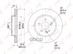 ���� ��������� ������������� �������� (303x26) LYNXauto ���. BN1083 BN1083 ����