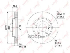 ���� ��������� ������������� (276x26) | ����� | Mitsubishi Lancer(CY/X) 1.5-2.0 08- BN-1091 LYNXauto ���. BN1091 BN1091 ����