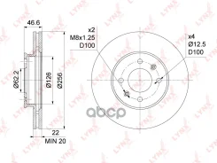 ���� ��������� ������������� (256x22) | ����� | Hyundai Accent(MC) 1.4-1.6 05-10 / i20 1.1D-1.6D 08- / Kia Rio II 1.4-1.6 05- LYNXauto ���. BN1058 BN1...
