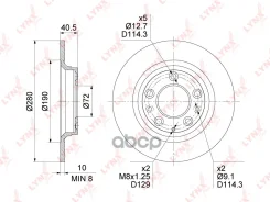 ���� ��������� ��������������� ������ (280x10) LYNXauto ���. BN1651 BN1651 ����