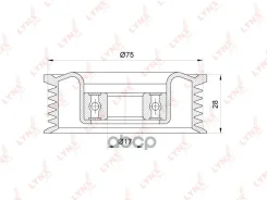����� �������� ���������� ����� Mazda 3 / Axela (BK_, BL_) 1.6 03- / - AC PB-7233 LYNXauto ���. PB7233 PB7233 ����
