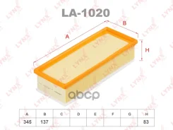 ������ ��������� AUDI A3 (8P1) 1.9 TDI BKC 05/2003- LYNXauto ���. LA1020 LA1020 ����