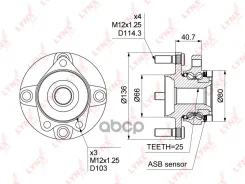 ������� �����. � ����� Nissan Tiida 1.5D-1.8 EU 07- / Cube(Z12) 1.5D-1.6 10- LYNXauto ���. WH-1031 WH1031 ����
