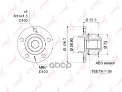 ������� �������� � ����� (� ABS, o 72��) LYNXauto ���. WH1197 WH1197 ����