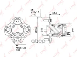 ������� ������ | ��� ����/��� | Toyota Vitz / Yaris / Platz / Echo (_CP1_) / Fun Cargo (NCP2_) 99-05 / Ist (NCP6_) 02-07 [+ABS] LYNXauto ���. WH1204 W...