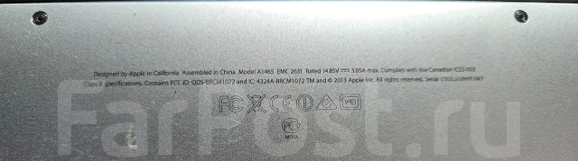 Apple MacBook Air 11 2013 Mid MD711. 11", 1,3����, ��� 4 ��, ���� 128���, WiFi: 1, Bluetooth: 1, ����������� �� 10��. ����