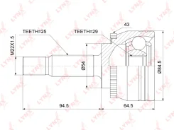 ���� ������� (�������) MMC Carisma (DA_A) 1.6/1.8 96-99 Lynxauto CO5524A, �������� CO5524A ����
