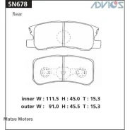 ������� ��������� ������ Advics Mitsubishi RVR/ASX/Pajero Advics SN678 SN678 ����