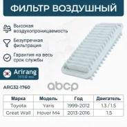 ������ ��������� Toyota (Yaris I, II, III0, Great Wall (Hover M4 13-) 1780121030 Toyota ������ Arirang ���. ARG32-1760 ARG321760 ����