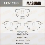 ������� ��������� Toyota Avensis (T250) 03-08, Corolla Verso 04-09 ������ Masuma 37117 Masuma ���. MS-1528 MS1528 ����