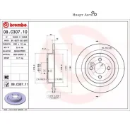 ���� ��������� ���� MINI MINI 06-, MINI Clubman 07-, MINI Roadster 12-, MINI 07-, MINI 11- Brembo 08. C307.11 08C30711 ����