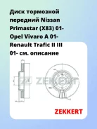 ���� ��������� �������� Nissan Primastar (X83) 01- Opel Vivaro A 01- Renault Trafic II III 01- Zekkert BS5141 BS5141 ����