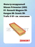 ������ ��������� Nissan Primastar (X83) 01- Renault Megane 99- Kangoo 00- Scenic 99- Trafic II 01- Zekkert LF1624 LF1624 ����