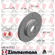 ���� ���� MER W210 2.8/4.2/4.3/55AMG/2.7CDI 96-02 ��� ���� 300X22 Zimmermann 400.3677.52 400367752 ����