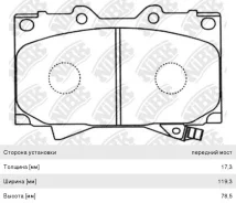 ������� ��������� Toyota Land Cruiser (J100), Sequoia (00-) �������� (4��. ), PN1411, NIBK GDB3197 ����