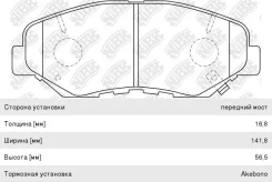 ������� ��������� Honda Accord (03-), CRV (02-) �������� (4��. ), PN8485, NIBK GDB3325 ����