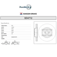 ���� ��������� (�������) Subaru Levorg 14-20 / Outback 14-22 Sangsin Brake SD4712, �������� SD4712 ����