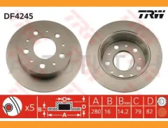 ����. ���� ���. [280x16] 5 ���. Citroen Jamper, FIAT Ducato, Peugeot Boxer 2.0/2.0-2.8HDi 1800kg 02 DF4245 ����