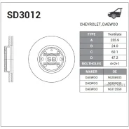 ���� ��������� ��������! Daewoo Nubira 1.6/2.0 16V 97 Sangsin Brake SD3012 SD3012 ����