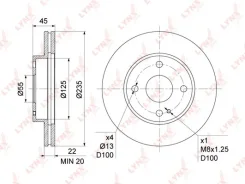 ���� ��������� ������������� (235x22) | ����� | Lynxauto BN1067 BN1067 ����