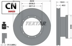 ���� ���������, 430/211x45/132.5 10n-238-M14x1.5 Textar 93087900 93087900 ����
