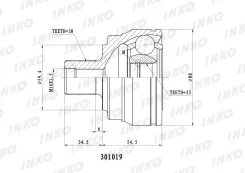 ���� ������� 38/33 ����� ����/��� A4�8E2, ��B6, ��8EC, ��B7�1. �8�T/2. �0/1. �9�Tdi/1. �6�75�kW Inko 301019 301019 ����