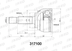 ���� �������� 25/29 ����� ����/��� Volvo�S40�I�VS�1. �6�80�kW�1999. �03- Inko 317100 317100 ����