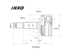 ���� ������� 22/22 ABS 29 ����� ����/��� OPEL�Vectra�B��1996.11- Inko 321076A 321076A ����