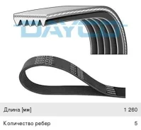 ������ ��������� ������������ 5PK1260, 5PK1260HD, Dayco 5PK1260 ����