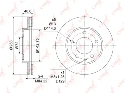 ���� ��������� Mazda 626 (97-02) �������� (1��. ), BN1068, LYNX DF2704 ����