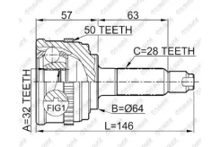 ���� �������� /TI-GUAR ��� Honda CR-V 1997-2000, Inspire UA# 1995-1998, Prelude 1996-2001 /ABS /32*64*28; TG-4433Z50; (HOE033A TG4433 HO033) HO33 HO03...