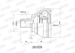 ���� ������� 36/27 ����� ����/��� Volkswagen�Caddy�III�2KA, ��2KH, ��2CA, ��2CH��2010. �11- Inko 301028 301028 ����