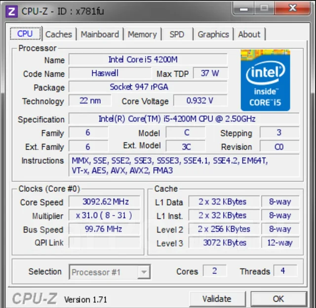 Intel Core i5-4200M ����