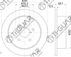 ���� ��������� /������ /TI-GUAR ��� Toyota Ipsum, Picnic ACM2#, ISIS ANM1# 2001-2009; 291/12��; TG-42431-44030 RN1229 4243108030 4243108040 Tiguar TG4...