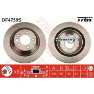 ���� ��������� AUDI Q7 06-/Porsche Cayenne 04-/VW Touareg 02-10 ������ D 358��. TRW DF4759S DF4759S ����