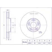 ���� ��������� /�������� /TI-GUAR ��� Toyota MARK 2, Cresta 1Jzgte JZX90, 100, 110; Altezza GXE1#, JCE1# 2001-; 296/32��; TG-43512-53010 PD3119171S TG...