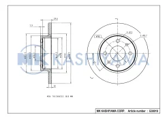 ���� ���������, �������� 08.5211.10 239x12 4 ��� VAZ 2108-09 Kashiyama G30018 G30018 ����