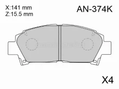 ������� ��������� Akebono AN-374K, �������� AN374K ����