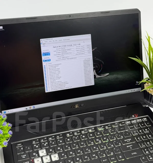 Asus TUF Gaming. 17.3", 2,4����, ��� 8 ��, ���� 512���, WiFi: 1, Bluetooth: 1 ����
