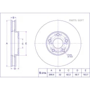���� ��������� /�������� /TI-GUAR ��� Toyota MARK 2, Cresta 1Jzgte JZX90, 100, 110; Altezza GXE1#, JCE1# 2001-; 296/32��; TG-43512-53010 PD3119171S TG...