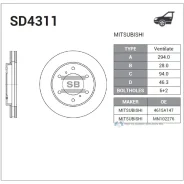 ���� ����. ���. ����. [294x28] 6 ���. Sangsin Brake SD4311 SD4311 ����