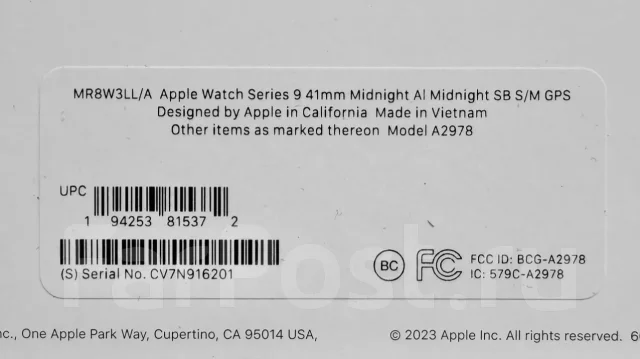 Apple Watch Series 9. GPS, NFC, IP68 ����