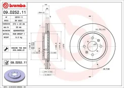 Tarcza hamulcowa 09d25211 Brembo 09D25211 ����