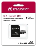 ���� ����� microSD 128GB Transcend Ultra Perfomrance microSDXC Class 10 UHS-I U3, V30, A2, (SD �������), TLC ����