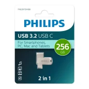 ���� ���������� 256Gb PHILIPS 2-in-1 USB 3.2 USB C, OTG, USB 3.2/Type-C, ������, 100 MB/s ����