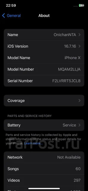 Apple iPhone X. �/�, 256 ��, ������, 4G LTE ����