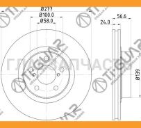 ���� ��������� /�������� /TI-GUAR ��� Subaru Forester 97-2008 Impreza 1995-2007 Legacy 1995-2004; D= 277��; ������� 24��; TG-26310AA092; (09.5674.21 T...