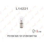 ����� LYNXauto P21/5W (BAY15d, S25), 12�, 21/5��, 1 ��, ���. L14221 ��������� �� �������� 10 �� L14221 ����