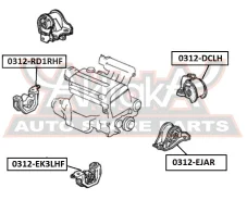 ������� ��������� ����� Honda Honda Integra DC1/DC2/DB6/DB7/DB8/DB9 1993-2000 ASVA 0312-DCLH 0312DCLH ����